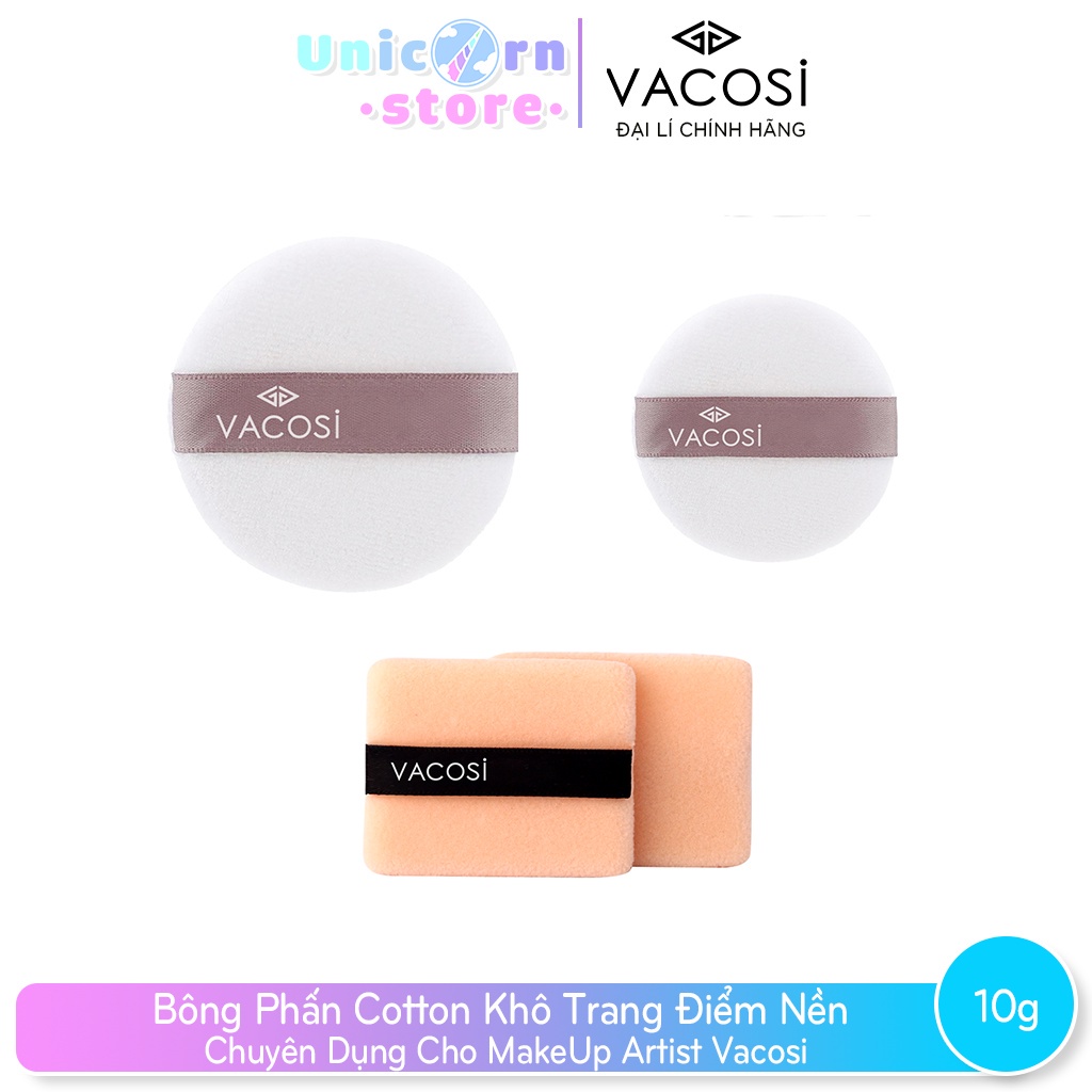 Bông Phấn Cotton Khô Trang Điểm Nền Chuyên Dụng Cho MakeUp Artist Vacosi