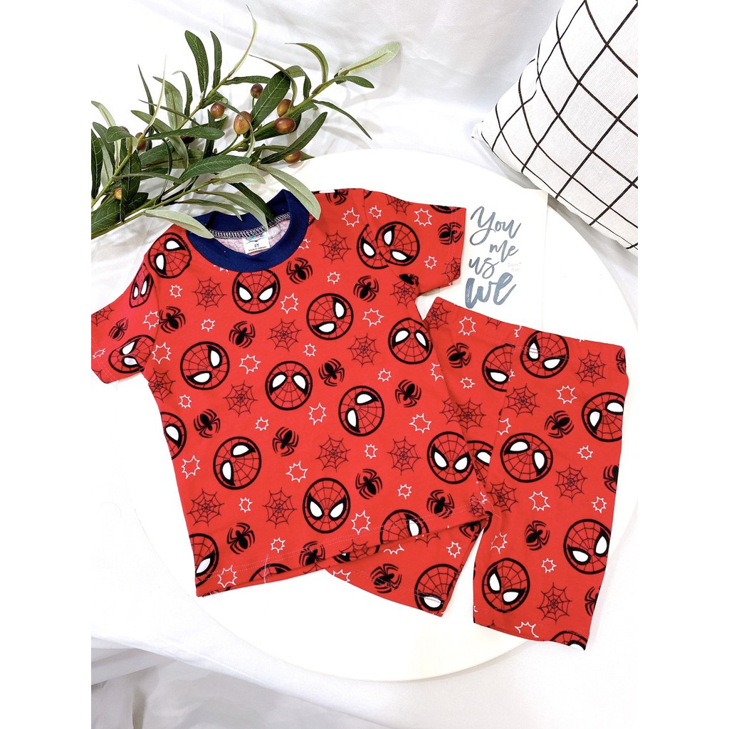 Bộ Cộc Tay Cotton 100 % Thoáng Mát In Nhiều Họa Tiết Siêu Xinh Cho Bé Trai (10-20kg)
