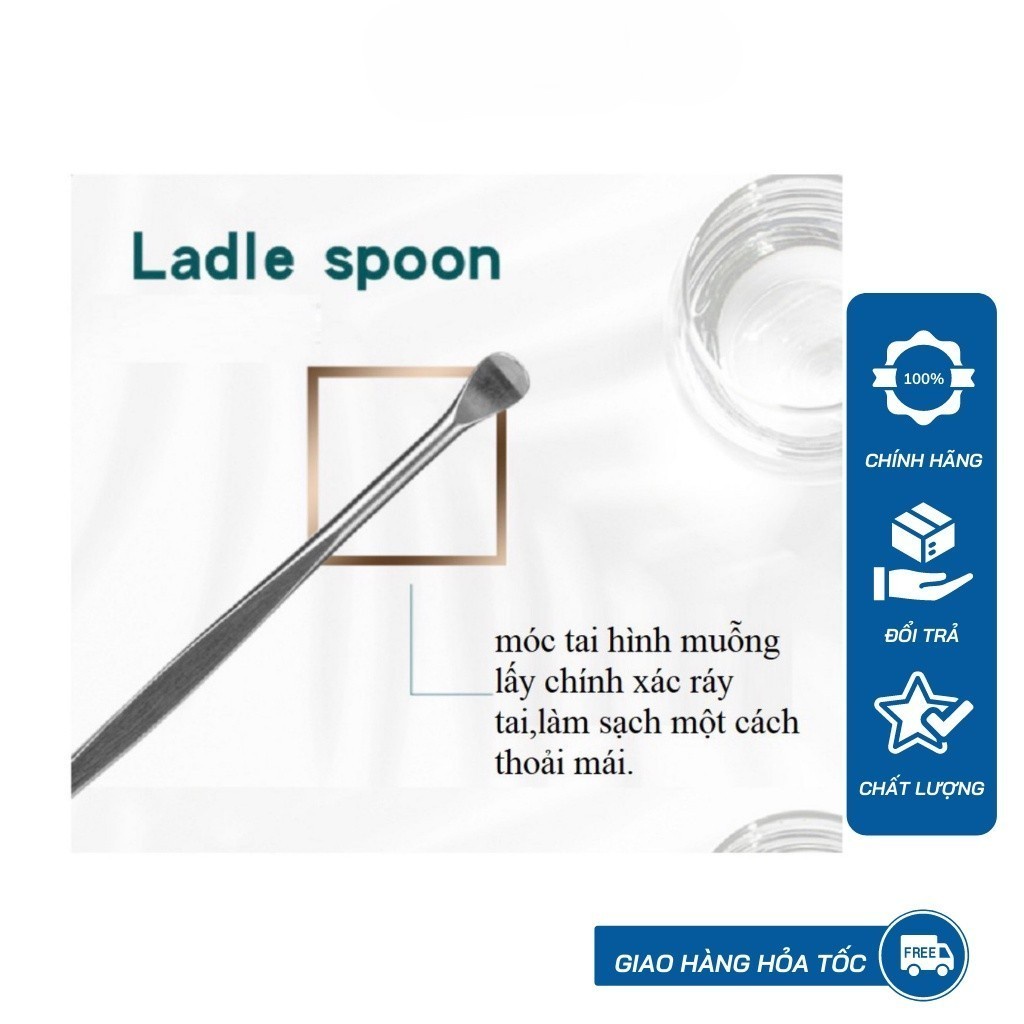 Bộ Dụng Cụ Ngoáy Tai 6 Món [🔥Chính Hãng🔥] - Bộ Lấy Ráy Tai Thép Không Rỉ 6 Món-Bộ Mát Xa Tai - Làm Sạch Tai Hiệu Qủa
