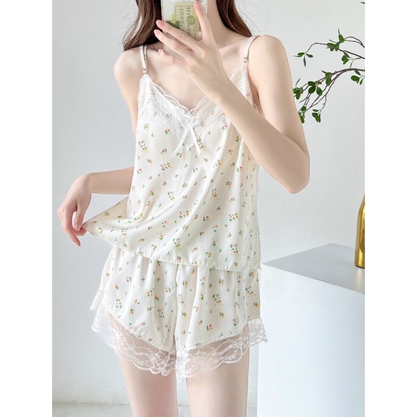 Bộ ngủ lụa hai dây mềm mịn cao cấp Đầm mặc nhà sexy quyến rũ