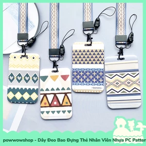 Dây Đeo Thẻ Bao Thẻ Nhân Viên Nhựa PC Phong Cách Họa Tiết Pattern Vintage