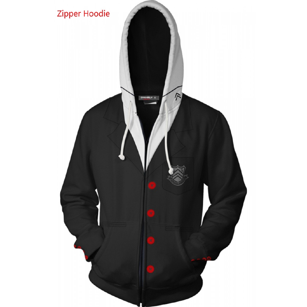 Áo Khoác Hoodie In Hoạt Hình Persona 5 3D Phối Khóa Kéo Cá Tính