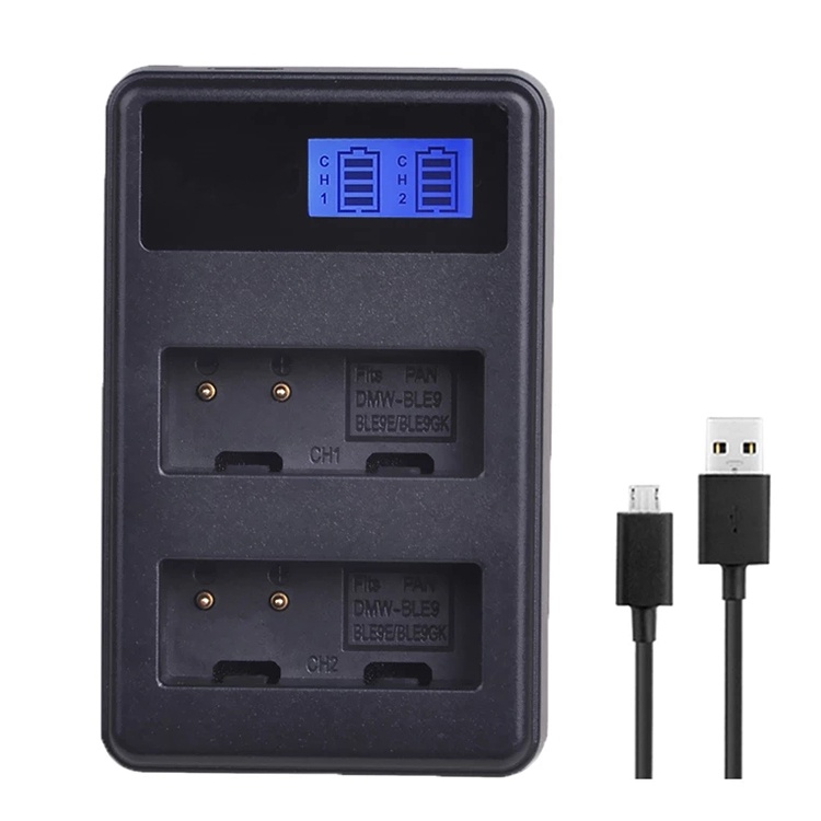 DSTE 2 Batterie DMW-BLG10 + Caricatore Doppio USB Con Display LCD - Per Panasonic Lumix DC-LX100 II, DMC-GF6, GX80 - 3