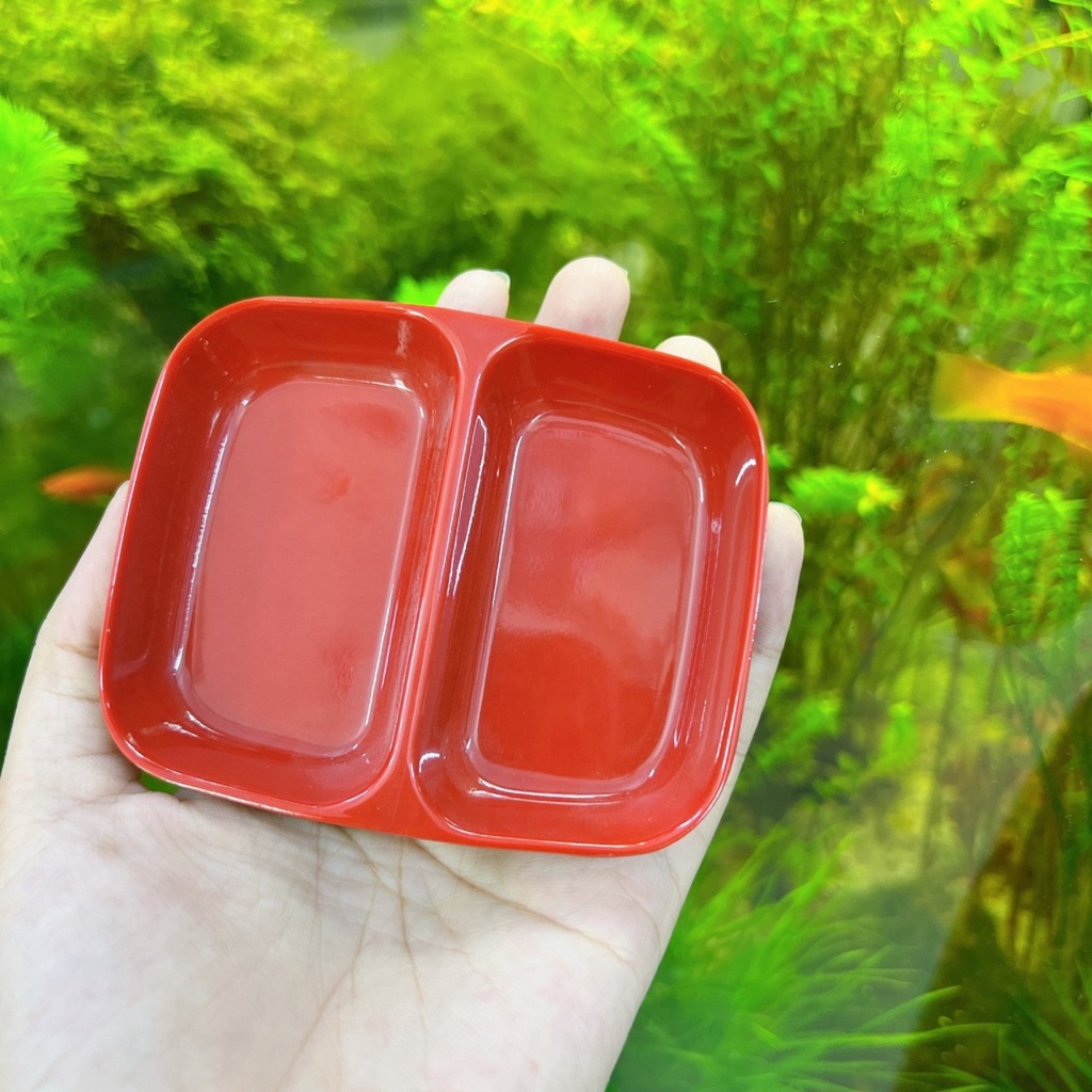 combo10 Chén Đựng Nước Chấm 2 Ngăn Nhựa Melamine FATACO Cao Cấp 2 Màu