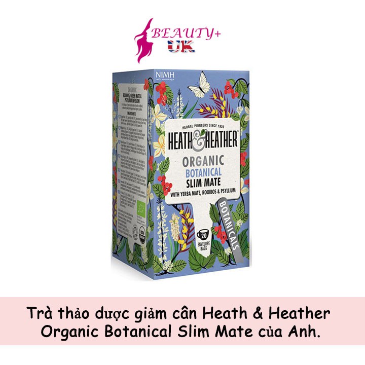 Trà thảo dược giảm cân Heath & Heather Organic Botanical Slim Mate của