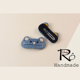 Kẹp tóc mèo Tom cute cho nữ và bé gái 5cm |Cặp tóc mái đáng yêu |Shop Rô Handmade