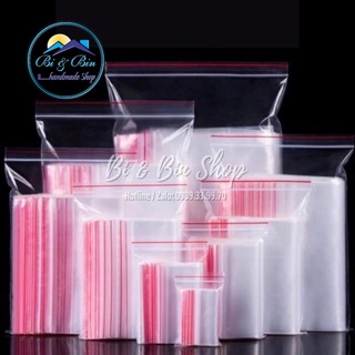 100 Cái Túi Zipper / Ziplock Chỉ Đỏ Dẻo Dày Nhiều Kích Cỡ Đa Dạng Thông Dụng - Bi & Bin Handmade Shop