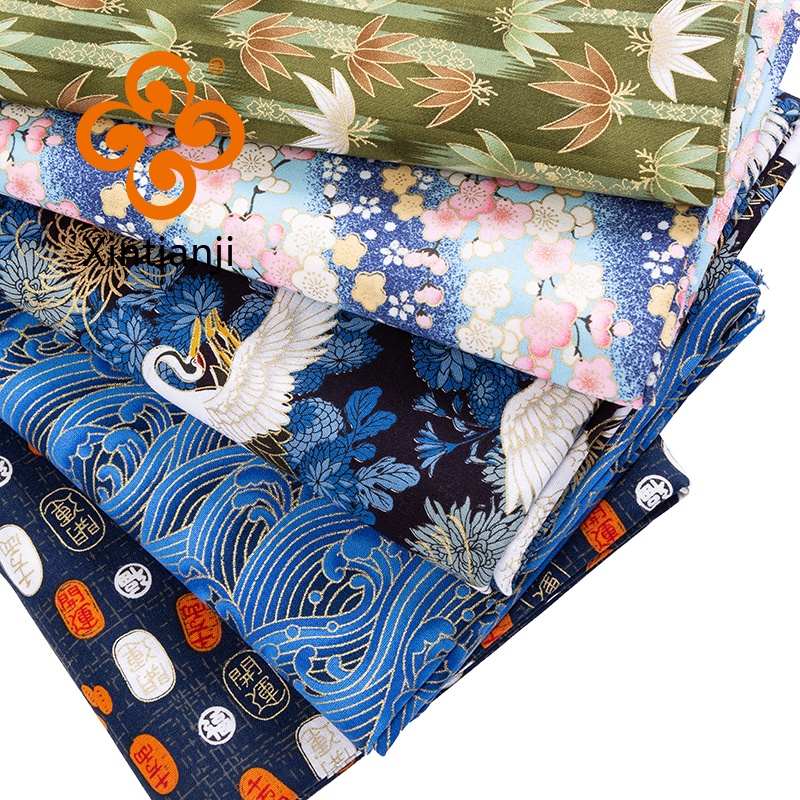 Phong Cách Nhật Bản Bronzecotton May Vải Cotton DIY Kimono Thủ Công Mỗi 0.5 Yard TJ1023