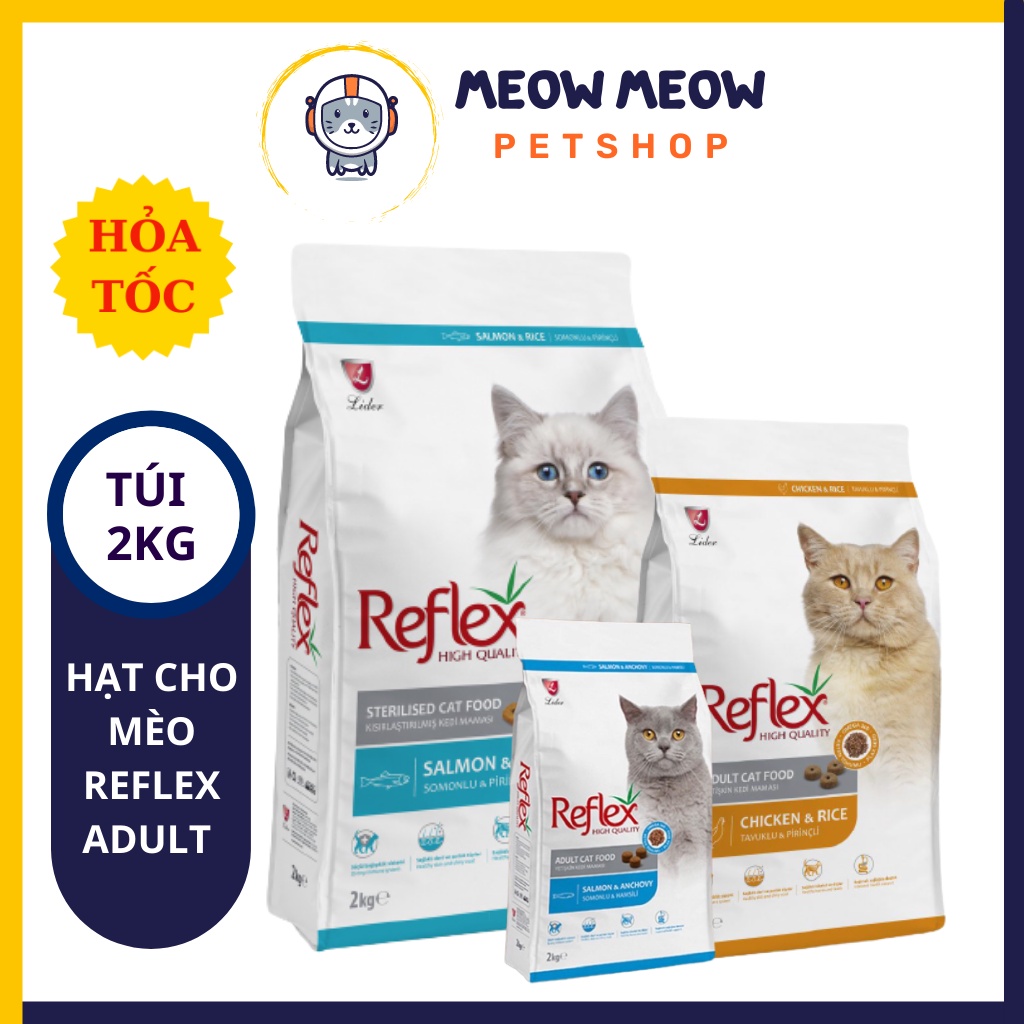 Thức ăn cho mèo Reflex Plus các vị | Túi 2KG | Hạt cho mèo lớn Reflex ...