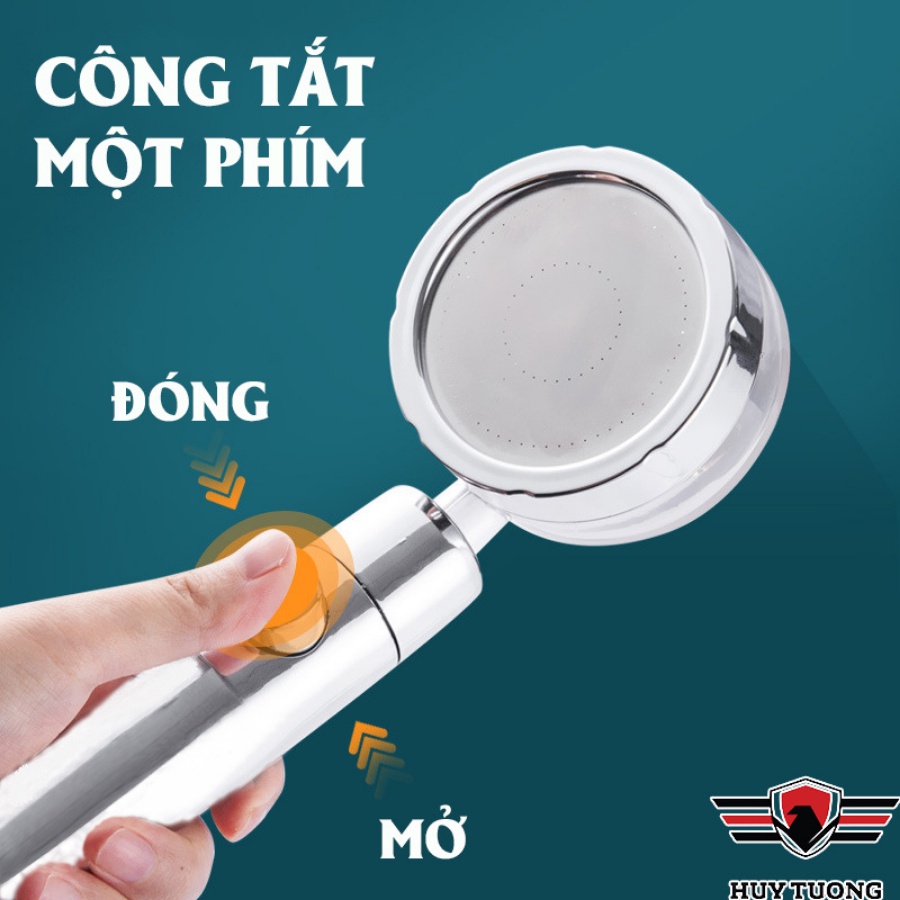 Ảnh Tay vòi sen tắm cánh quạt tích hợp xoay 360 độ, phím đẩy on/off thông minh - HUY TUONG 1