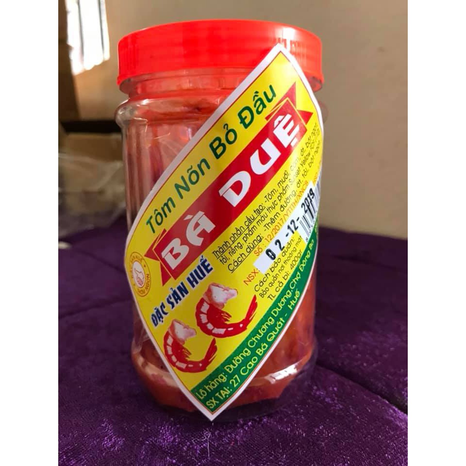 Combo 2 hủ 400GR (hủ 400g) Tôm chua Bà Duệ tôm nõn bỏ đầu - Đặc sản Huế
