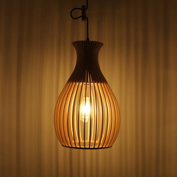 Đèn Gỗ thả trần DIY 150 trang trí siêu đẹp