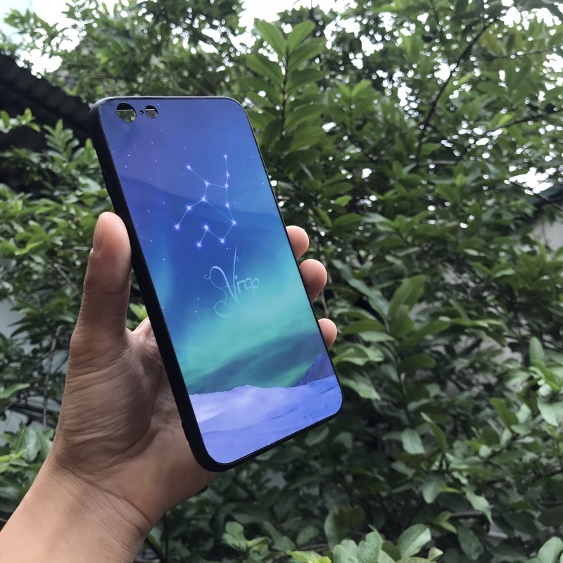 Ốp lưng iphone mặt kính cung hoàng đạo - Cung Thiên Bình - Sáng bóng sang trọng chống trày xước
