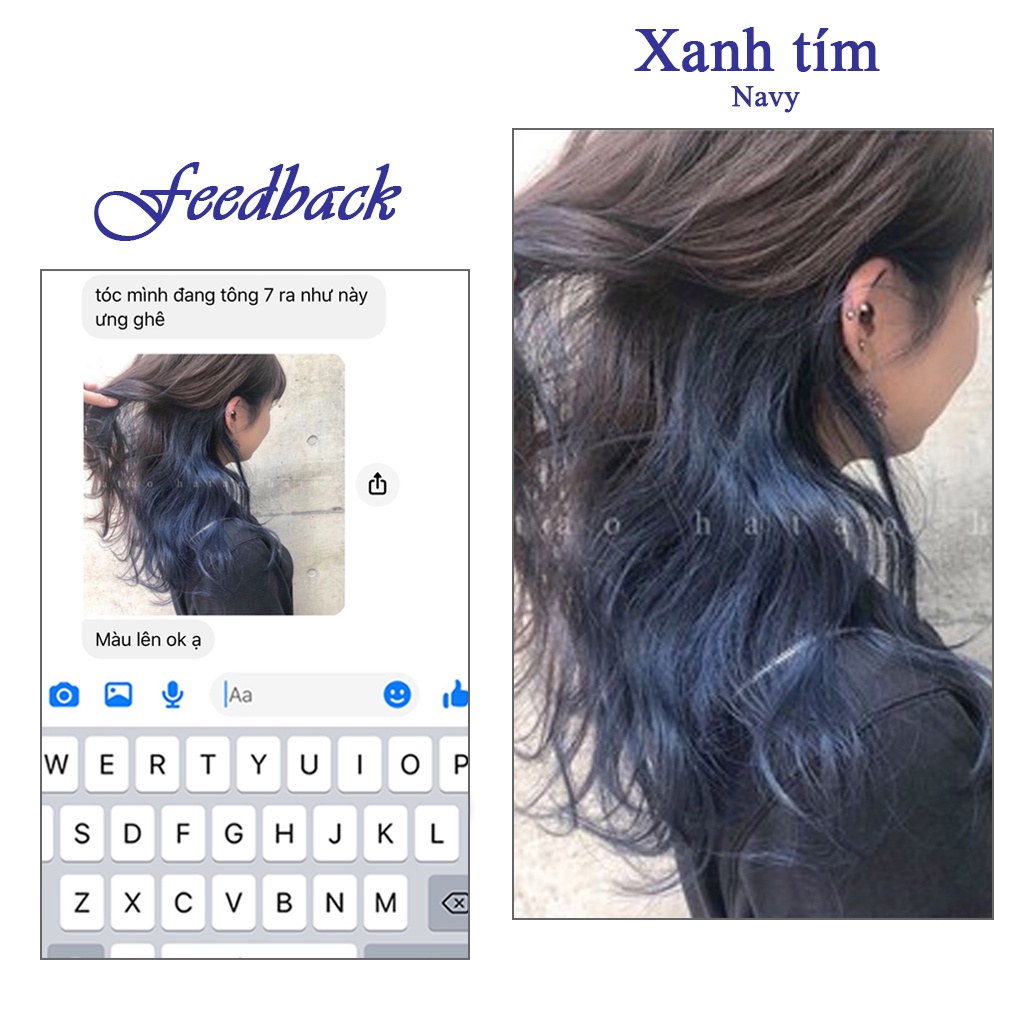 Thuốc nhuộm tóc màu XANH TÍM THAN 100ml lên chuẩn tone