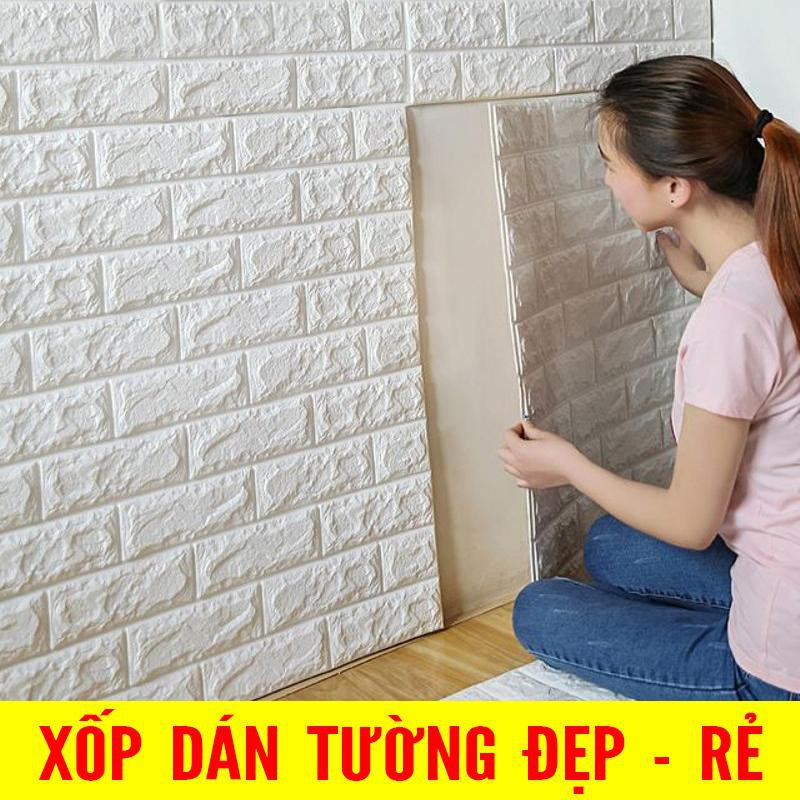 Xốp Dán Tường Giả Gạch 3D Giá Rẻ Màu Trắng Đẹp giá rẻ | Shopee ...