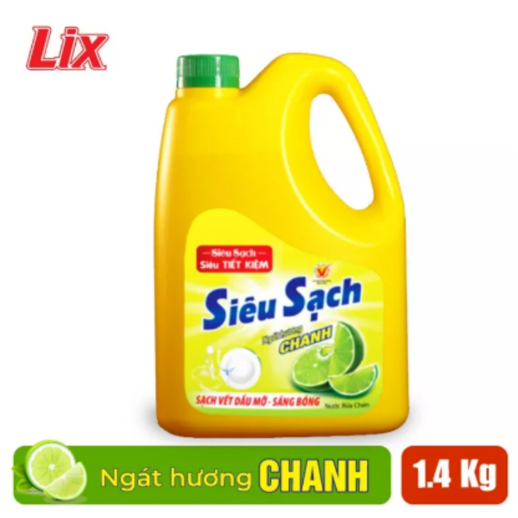 Ảnh Nước rửa chén siêu sạch chanh 1,4kg NS140 sạch bóng viết dầu mỡ hương chanh thơm mát - Lixco Vietnam 3
