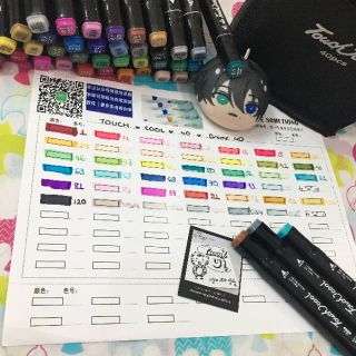 Bộ bút màu vẽ hai đầu marker Bút Touch Cool, 30/40/60/80 màu