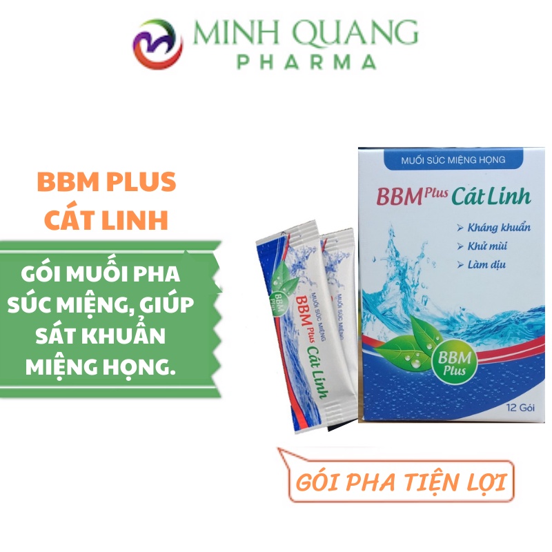 BBM Plus Cát Linh muối súc miệng họng hộp 12 gói | Shopee Việt Nam