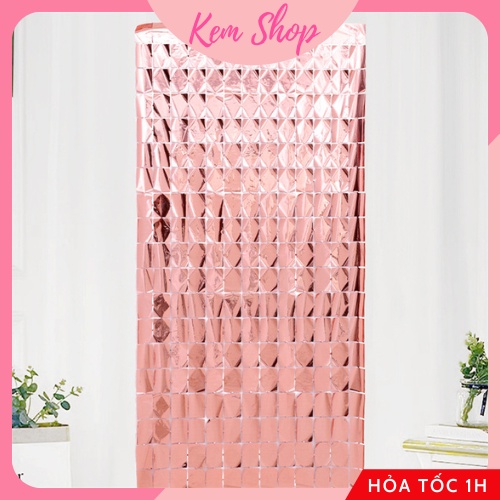 Tấm rèm sequin lấp lánh 1*2m làm backdrop dán tường Kem Shop trang trí sinh nhật tiệc cưới sự kiện - Kemshop K355