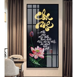 Tranh Tráng Gương Laminate - Treo Tường Chữ Thư Pháp - Tranh Thư Pháp Treo Phòng Khách