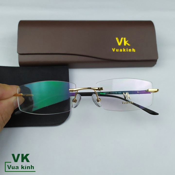 Gọng kính cận khoan không viền aluminum VK66