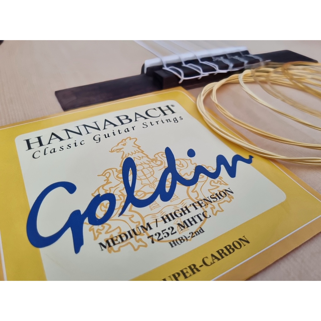 Hannabach 725 Medium/High Tension Goldin – Cordes Aiguës Super Carbone Pour Guitare Classique