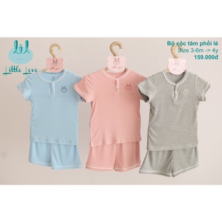 Bộ cộc tay cho bé hãng Little love chất liệu tăm đủ size