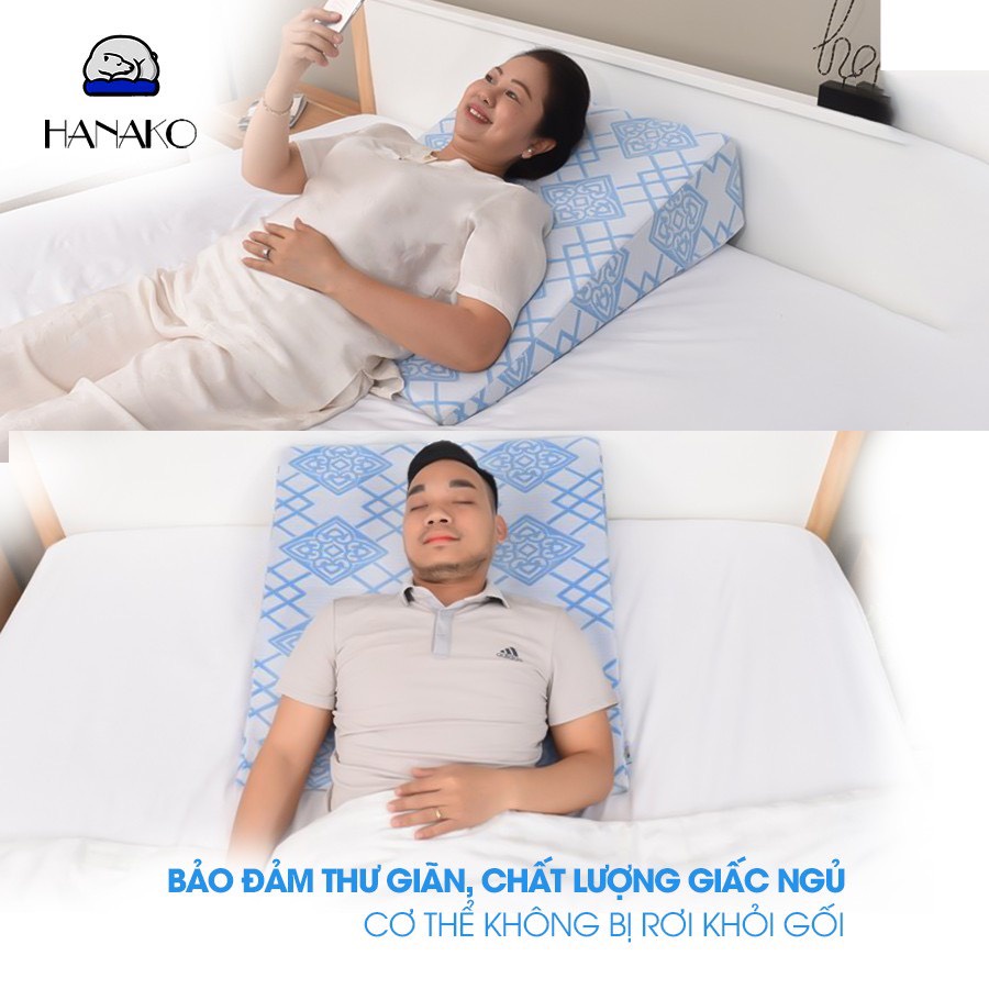 Gối Chống Trào Ngược Dạ Dày Người Lớn Hanako, Giảm Hẳn Ho, Ngứa Họng, Sạch Phổi, Chống Phù