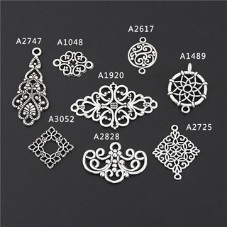 10 Chiếc Cổ Sliver Hình Thoi Hồ Hoa Đáng Yêu Hoa Đèn Chùm Charm Kết Nối DIY Kim Loại Trang Sức Phát Hiện