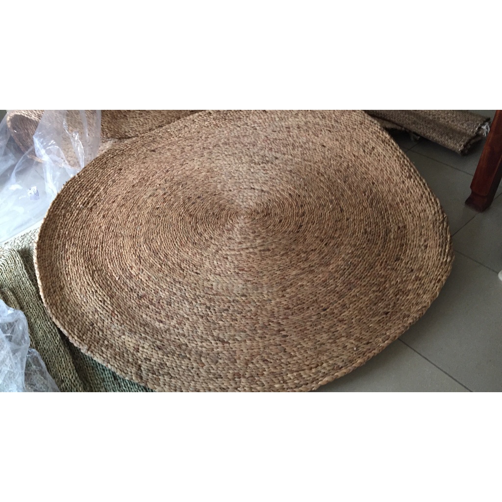 Thảm Cói Tròn ONGTRE, Thảm Trải Sàn Decor Cho Homestay, Resort, Quán Café, Nhiều Kích Thước, Thảm Handmade