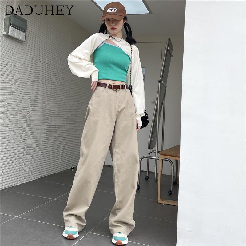 Ảnh Daduhey Quần dài ống rộng lưng cao 6 màu tùy chọn thời trang năng động cho nữ 2
