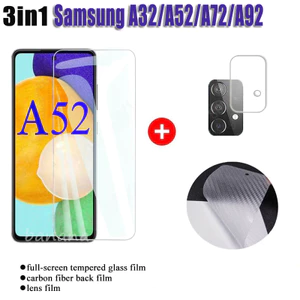 Phim Kính Cường Lực 3 Trong 1 Samsung A52 5G Samsung Galaxy A52 A72 A32 A02 5G 4G A12 A42 A31 A51 A71 A50 Phim Kính Bảo Vệ Màn Hình