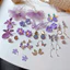 YT4 Nữ Trang Sức Bạc 925 Bướm Tím Hoa Elegent Bông Tai Thời Trang Hàn Quốc Đơn Giản Dài Tòn Ten Thả Trang Sức Ea