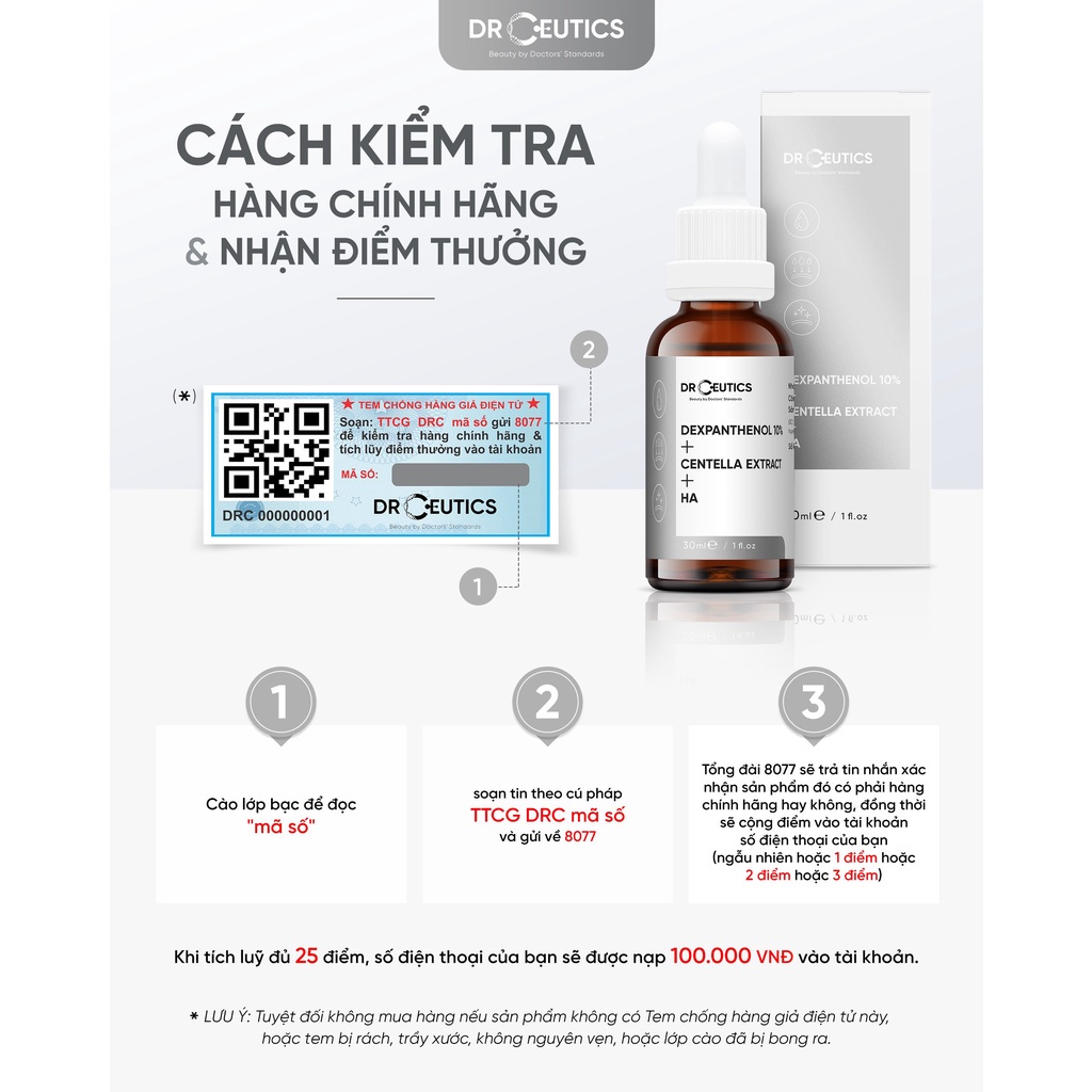 Ảnh Serum Cấp Ẩm, Giảm Mụn, Phục Hồi Da Drceutics HA, B5, B3, Niacinamide, Vitamin C 30ml 1