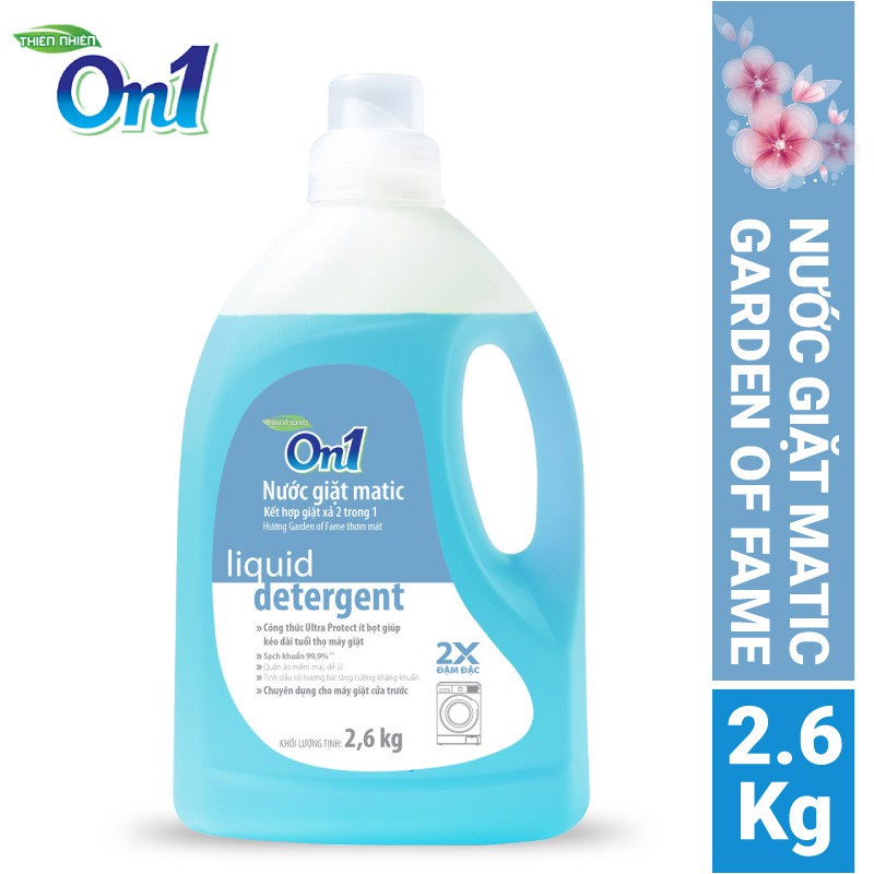 Ảnh Nước giặt xả On1 hương Matic Garden Of Fame 2.6Kg - Sạch khuẩn, kết hợp giặt xả 2 trong 1, máy giặt cửa trước N7001 3