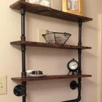 kệ gỗ 3d treo tường 3 tầng kệ sách decor bằng ống săt bền đẹp trang trí nhà và quán cafe sáng tạo TRENDDECOR.vn — ảnh 1