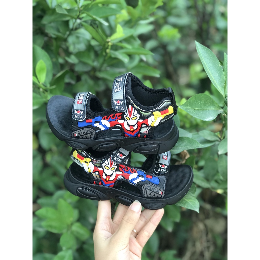 sandal bé trai dép quai hậy bé trai siêu nhân người nhện quai vải dán êm chân thấm mồ hôi QCCC full hộp khâu đế A9925