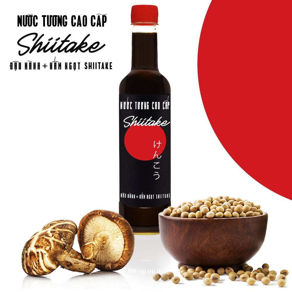 Mô tả Nước tương cao cấp Shiitake lên men tự nhiên từ đậu nành và nấm ngọt Shiitake, chai nhựa Làng Chài Xưa - 2