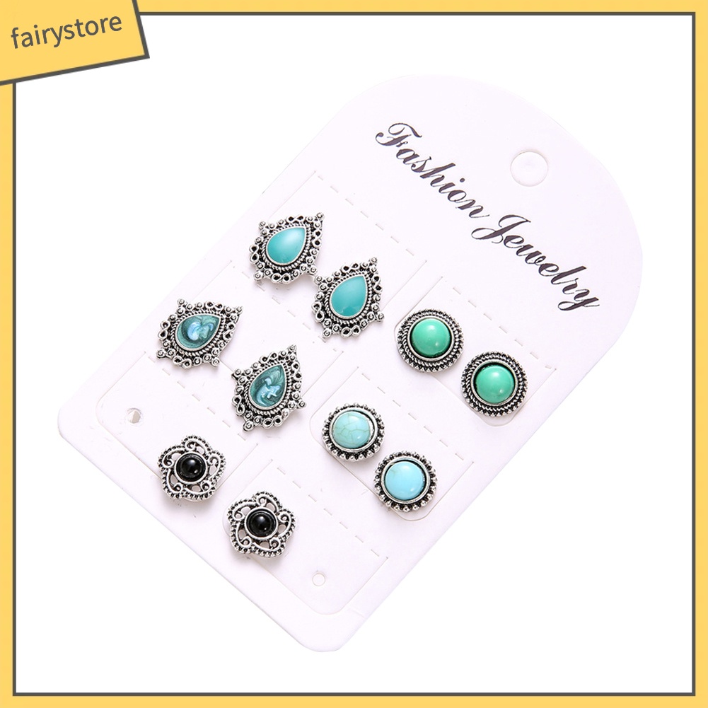 Set 5 đôi khuyên tai phong cách bohemian thời trang thời thượng cho nữ