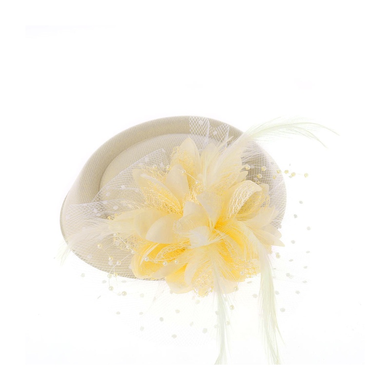 Fascinator Hats Headband Womens Feather Flower Brides Hair Accessories Wedding
