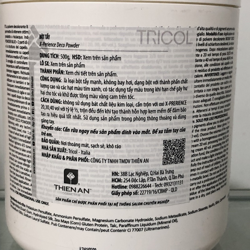 BỘT TẨY TÓC TRICOL BIOSKY POWER HAIR BLEACH (TẨY XANH) 500G NEW