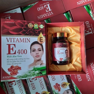 Vitamin E ĐỎ - Vitamin E400iu chứa Tinh dầu thông đỏ Hoa anh thảo - Hộp 30 viên cao cấp hỗ trợ đẹp da