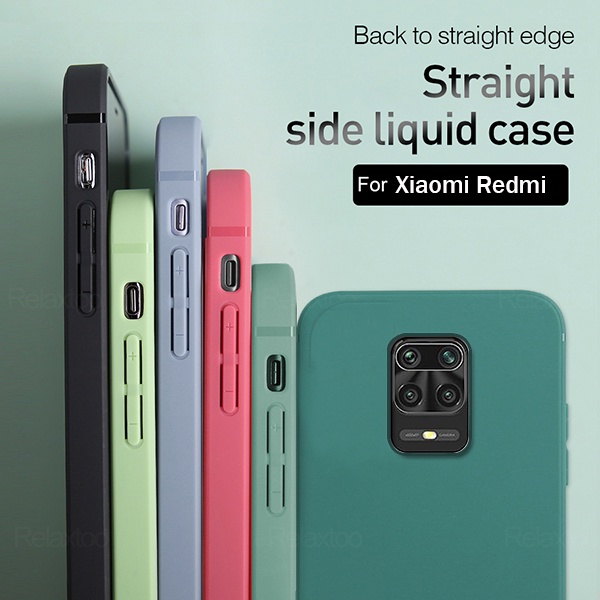 Ốp Lưng Xiaomi Cho Xiaomi Redmi Note 9 9s 9 Pro 8 8 Pro Silicone Matte Phone Case Màu Kẹo Sang Trọng Vuông Màu Macaron Chất Lỏng Chống Sốc Bảo Vệ Camera Vỏ Mềm