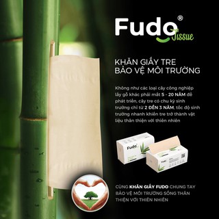 COMBO 4 gói Khăn giấy tre tự nhiên Fudo - Giấy rút 3 lớp