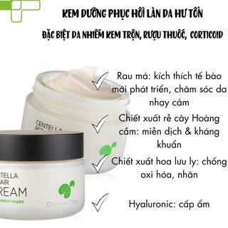 Kem Rau Má Dưỡng Ẩm Phục Hồi GoodnDoc Centella Repair Cream Giảm Thâm Nám Trắng Sáng Da 50ml