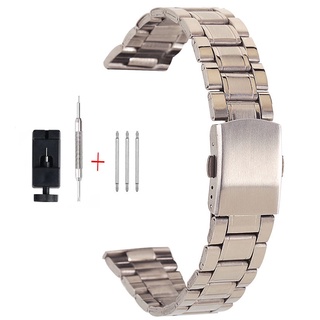Dây Đồng Hồ Thay Thế Bằng Thép Không Gỉ 18mm / 20mm / 22mm / 24mm Màu Đen / Bạc Cho Nam Và Nữ