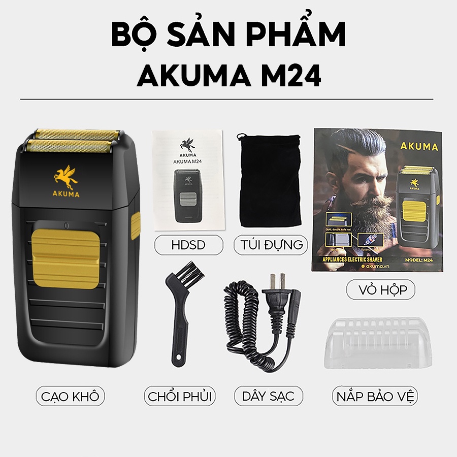 Mô tả Máy Cạo Khô AKUMA M24 Và S1108 Chuyên Cạo Râu, Cạo Chân Tóc, An Toàn Ko Gây Đau Rát Da - Akuma.vn - 1