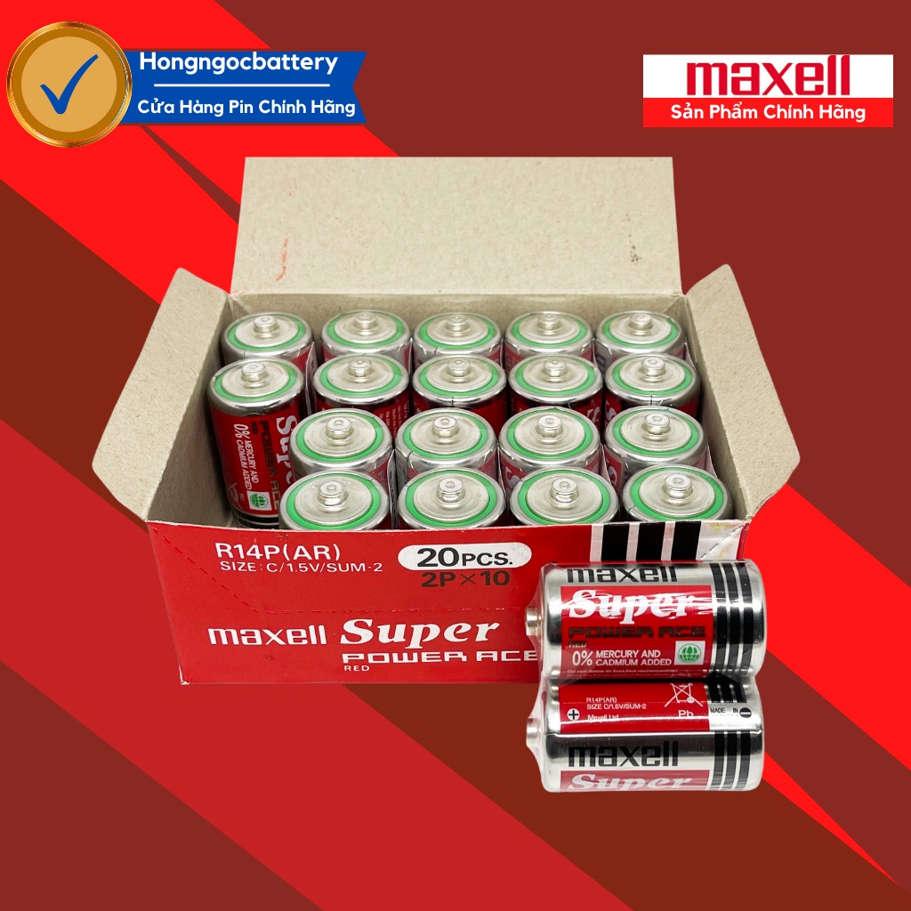 Hộp 20 Viên Pin Trung 1,5V MAXELL Siêu Bền ( Pin R14 1,5V ) - Hàng ...