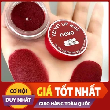 【Son môi】[Gửi cọ môi] NOVO son bùn đóng hộp sinh viên party son trắng trơn không dính cốc son lì mat 💄