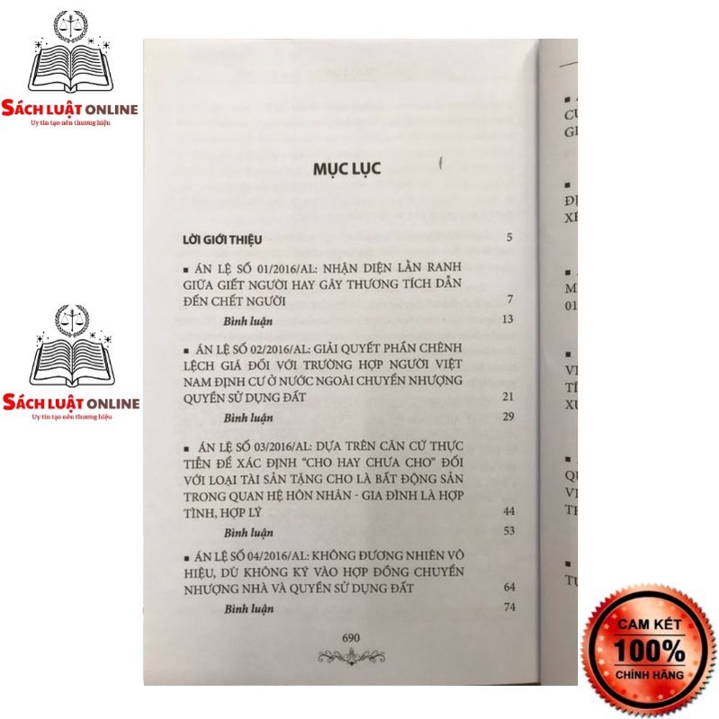 Sách - Bình luận Khoa học Bản án và Án lệ